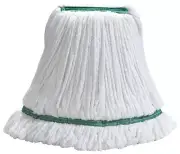 Mop Head, Microfiber, Medium, Looped End, White with Green Bands (12 Each)