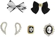HONMEET 6Pcs Bowknot Nail Art Decorations DIY Nail Sequins for Women Safe Material Easy to Use for Home