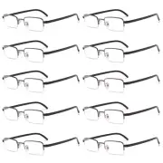 10PK Mens Half Frame Reading Glasses Black Readers 1.00 1.50 2.00 2.50 3.00 4.00
