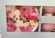 NEW 4 pc Grace Teaware Porcelain Teacup & Saucer Pink Boxed Gift Set