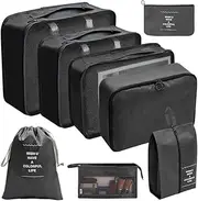 [AIMALL] 8-Piece Premium Travel Packing Cubes: Durable Oxford Cloth & Mesh Organizers for Efficient Luggage Sorting – Assorted Colors & Sizes