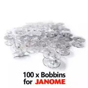 100 Plastic Sewing Bobbins for Janome & Elna Machine | Brother Singer 2518P Bulk
