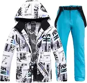 [USDBE] Men's Ski Suit Warm Ski Jacket Ski Pants Skiing Snowboard Breathable Ski Set