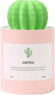 Mini Humidifier 280ml USB Cool Mist Portable Cactus Air humidifier Ultra-Quiet Operation for Bedroom Home Office Yoga Car Travel(Pink)