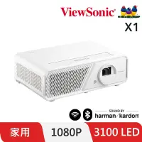 在飛比找Yahoo奇摩購物中心優惠-ViewSonic X1 FHD高亮 LED 無線智慧投影機