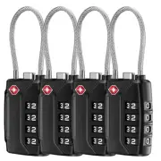 4Pcs TSA Luggage Locks 4 Digit Portable Travel Combination Locks Zinc AU+