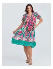 [Taking Shape] Natural Getaway Floaty Dress in Multi