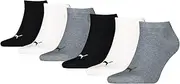 [PUMA] Men's Women's Unisex Trainers, Plain Ecom, Pack of 6, Black, White, Grey