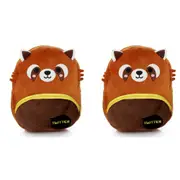 2x Adoramals 30cm Red Panda Backpack Kids/Child Travel School Animal Plush Bag
