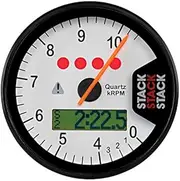 Stack ST700SR-01075W Street Race White 0-10.75k RPM Dash Tachometer with Speed Sensor