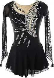 [Zagitova] Ice Figure Skating Dress for Girls Breathable Women Team Competition Dance Costume with Shiny Rhinestone