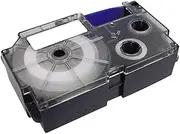 Casio 18mm Label Printer Cartridge Black Print on White Tape