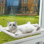 Warm Cat Window Perch With Strap & Suction Cups, Waterproof Cat Window Hammock Space Saving Cat Window Bed Seat Grey