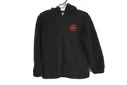AFL Essendon Bombers Black Fluffy Hooded Zip-Up Jacket Youth Size 10 NEW