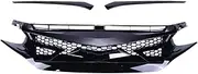 Front grille, Sport Center Ghost Front Hood Grille Racing Bumper Grill Compatible For Honda CIVIC 10TH Gen 2016 2017 2018 Sedan Facelift Tuning Body Kit