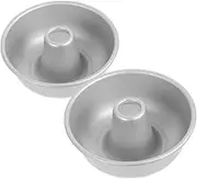 2pcs Round Cake Pan Versatile Chiffon Donut Baking Molds for Oven Use Non Stick Design for Even Heat Distribution Consistent Results for Special Occasions