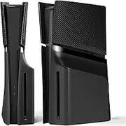 eXtremeRate eXcover Console Replacement Top Bottom Cover Compatible with ps5 Slim Disc Edition, Side Panel Faceplate Back Plate with Cooling Vent Shell Compatible with ps5 Slim Disc Console - Black