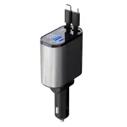 Adjustable Dual Port Retractable Car Charger USB A+C PD Fast Charging Adapter b