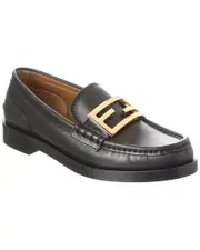 FENDI Leather Loafer 36 Black