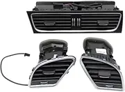 Left Hand Driver Car Front Dashboard Air Conditioning Outlet AC Vent Grille Assembly Compatible for Audi A4 B8 A5 2009-2016 8K0820901(LHD 3PCS Set)