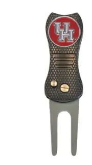 Houston UH Cougars NCAA Golf Ball Marker with DivotFix Switchblade Divot Tool