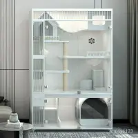 在飛比找樂天市場購物網優惠-貓別墅貓籠木質傢用白色透明超大自由空間寵物店貓展示櫃實木定製