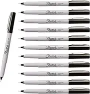 SHARPIE Permanent Markers, Ultra Fine Point, Black, 12-Count
