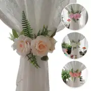 Artificial Flower Curtain Tiebacks Drapes Buckle Straps Holder for Living Rooms