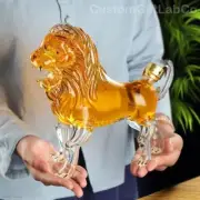 Lion Shaped Whiskey Decanter | 750ML Lead-Free Glass Bottle for Liquor, Scotch