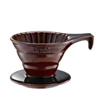 在飛比找momo購物網優惠-【Tiamo】V01長柄陶瓷咖啡濾杯組-咖啡色(HG5533
