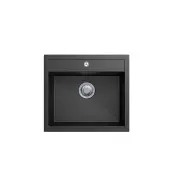 Waltz Granite Kitchen Sink - 560 x 510mm Single Bowl - Deep Black - Top/Under Mount