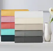 In2Linen / Harper Home King Bed Fitted Sheet 300 TC Cotton Percale - Assorted colours