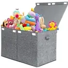 popoly 122L Large Toy Chest Box with Lid, Foldable Toy Storage Organizer Bin ...