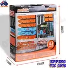 43 Piece Wall-Mounted Tool Parts Garage Storage Bin Rack Unit Shelving Organizer
