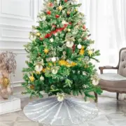 Bronzing Feather Christmas Tree Skirt Christmas Tree Ornaments Carpet Faux Fur