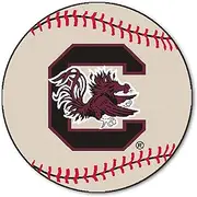NCAA University of South Carolina Gamecocks Baseball Shaped Mat Round Area Rug
