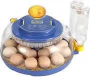 18 Eggs Incubator Hatcher Automatic Double Layer Hatching Machine for Chicken Duck Quail Bird Goose Turkey with Auto Turner Water Adding LED Candler (Blue)