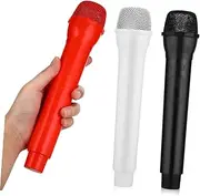 Generic 3pcs Microphone Prop Lightweight Plastic Sing Mic for Karaoke Stage Performance Costume Events and Speech Practice for Boys