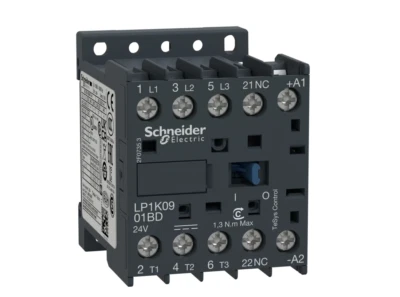 SCHNEIDER ELECTRIC LP1K0601BD3 9A Contactor 3 pole, NO x3, Auxiliary 24 V dc coi