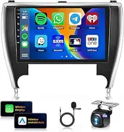 Car Stereo for Toyota Camry 2015 2016 2017【2+64G】 with Wireless Carplay/Android Auto,Android Car Radio 10.1 Inch Touch Screen GPS Navi WiFi Bluetooth FM/RDS Mirror Link SWC Backup Camera