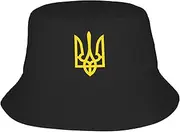 [Generic] Support Ukraine Bucket Hat Coat of arms of Ukraine Emblem Fishing Hat for Ukrainians Outdoor Decoration Sun Cap Black, Black, One Size