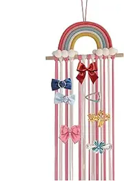 [Generic] Hair Clips Storage Hanger - Hair Bowknot Rack Wall Mount - Rainbow Design Bow Organizer For Girls Hair Bows, Hair Claw Organizer, Multi-Purpose For Bedroom