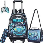 Meetbelify Backpack with Wheels for Boys Rolling Backpack Kids Roller Backpack for Elementary Student