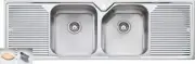 Oliveri Nu-Petite Double Bowl Inset Sink With Left & Right Drainers NP653