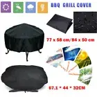 Patio Round Fire Pit Cover Waterproof UV Protector Grill BBQ Cover Round FS