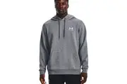 Mens Under Armour Icon Essential Fleece Pitch Gray/ White Hoodie