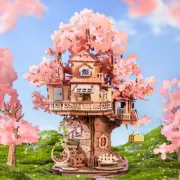 Rolife Sakura Tree House DIY 3D Wooden Puzzle Model Toys Girls Adult Gifts