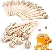 24 Pack Mini Wooden Honey Dipper Sticks, 4 Inch Small Stirrer Stick, for Honey Jar Dispense Drizzle and Wedding Party Gift
