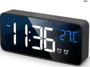 Digital Alarm Clock with Large Led Temperature Display