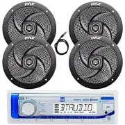 Dual Electronics Marine Bluetooth Radio, 4x 5.25" 180W Black Speakers, Antenna